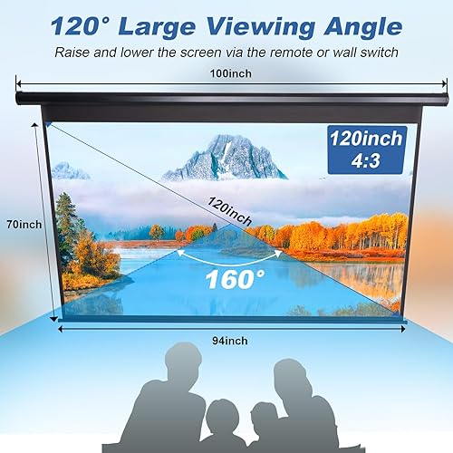 Miniatura 9 de Pantalla de proyector motorizada de 84 pulgadas 169 HD, pantalla de proyector eléctrico desplegable con control remoto, pantallas de proyector