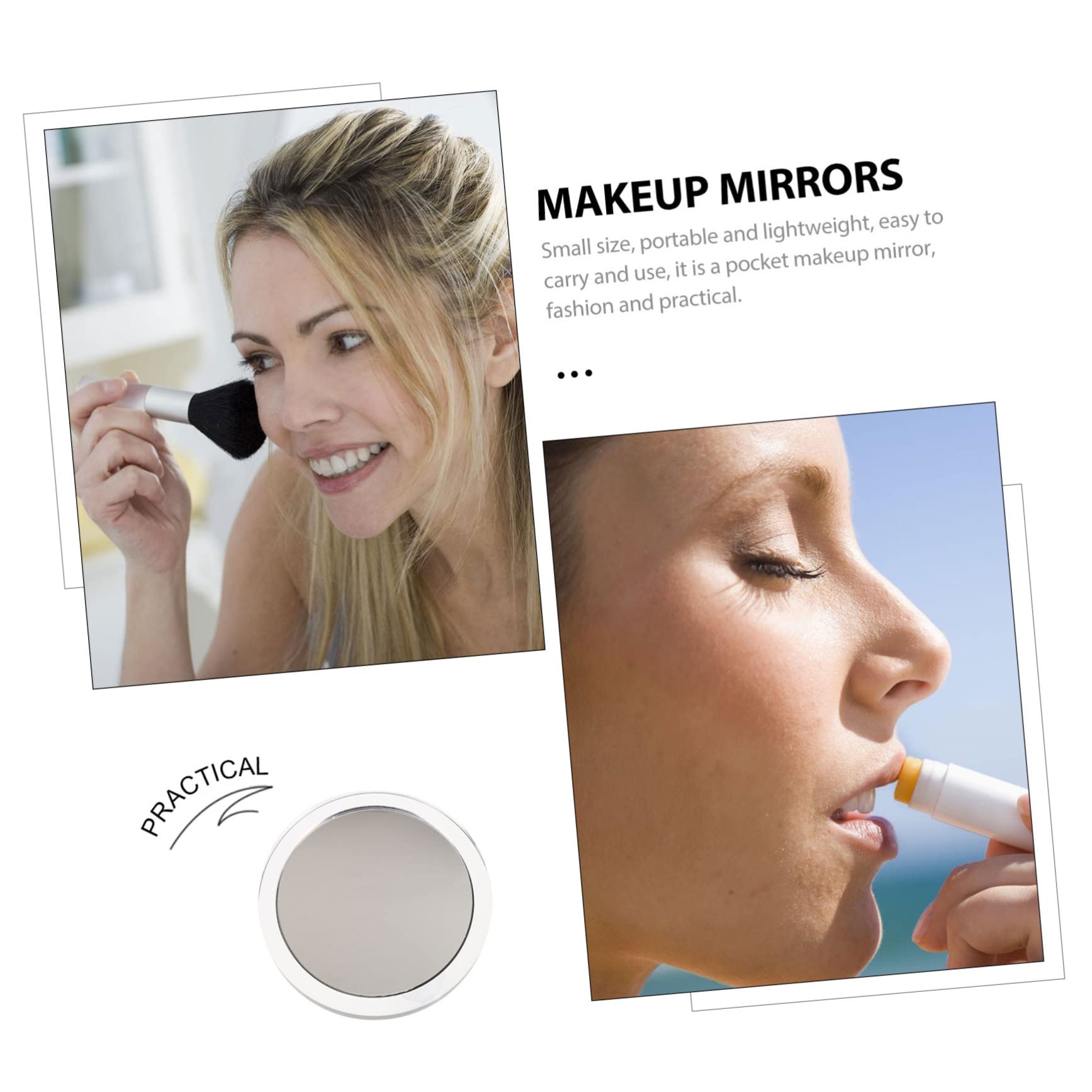3 espejos de maquillaje con ventosa para baño, espejo de aumento portátil, espejo de aumento de ventosa, espejo de aumento de ventosa, 10 unidades, color para mujer, de plástico LED