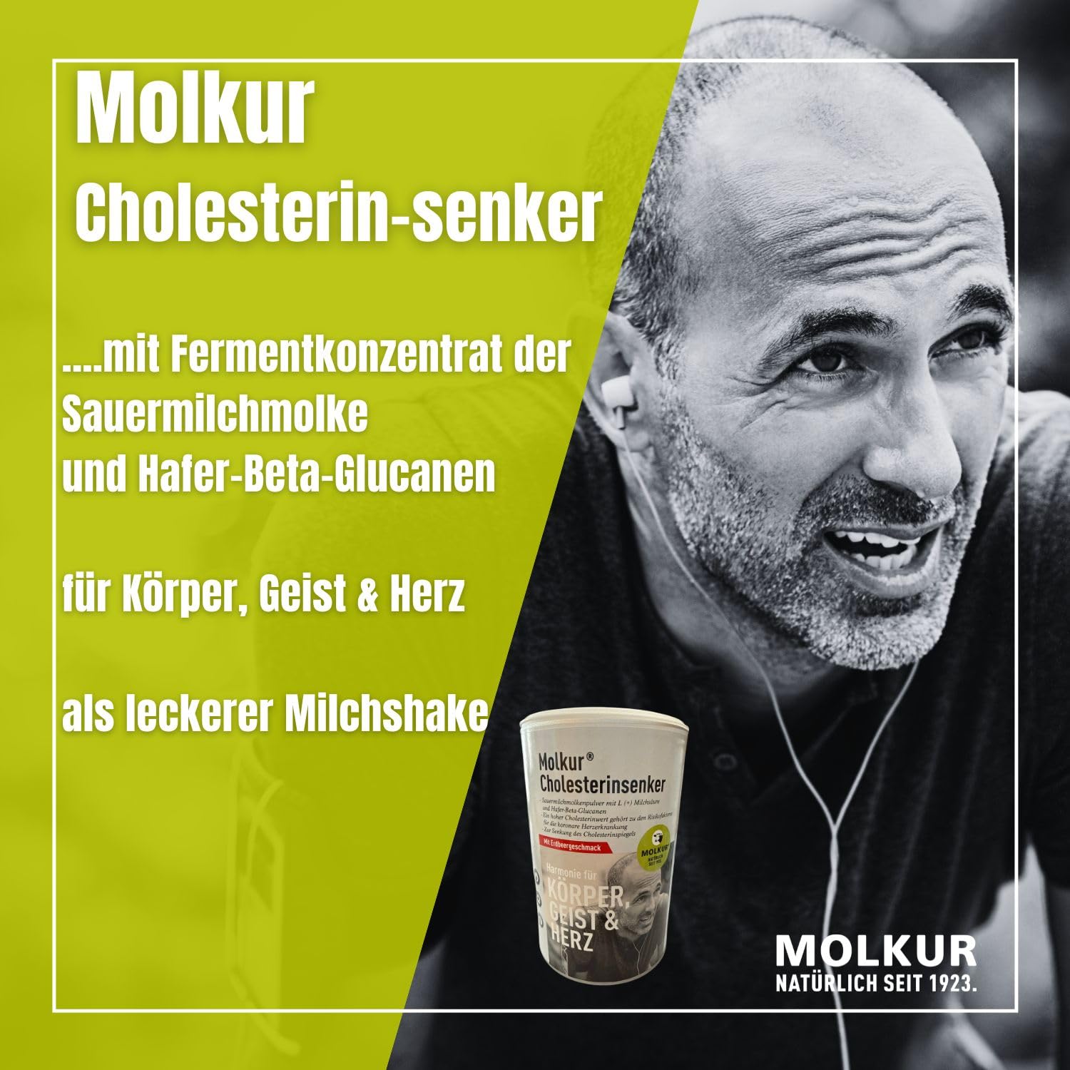 Cholesterinsenker Pulver – mit Hafer-Beta-Glucanen zur natürlichen Cholesterinreduktion – Herzgesundheit & LDL-Senkung – Erdbeergeschmack, Stevia, ohne Phytosterine