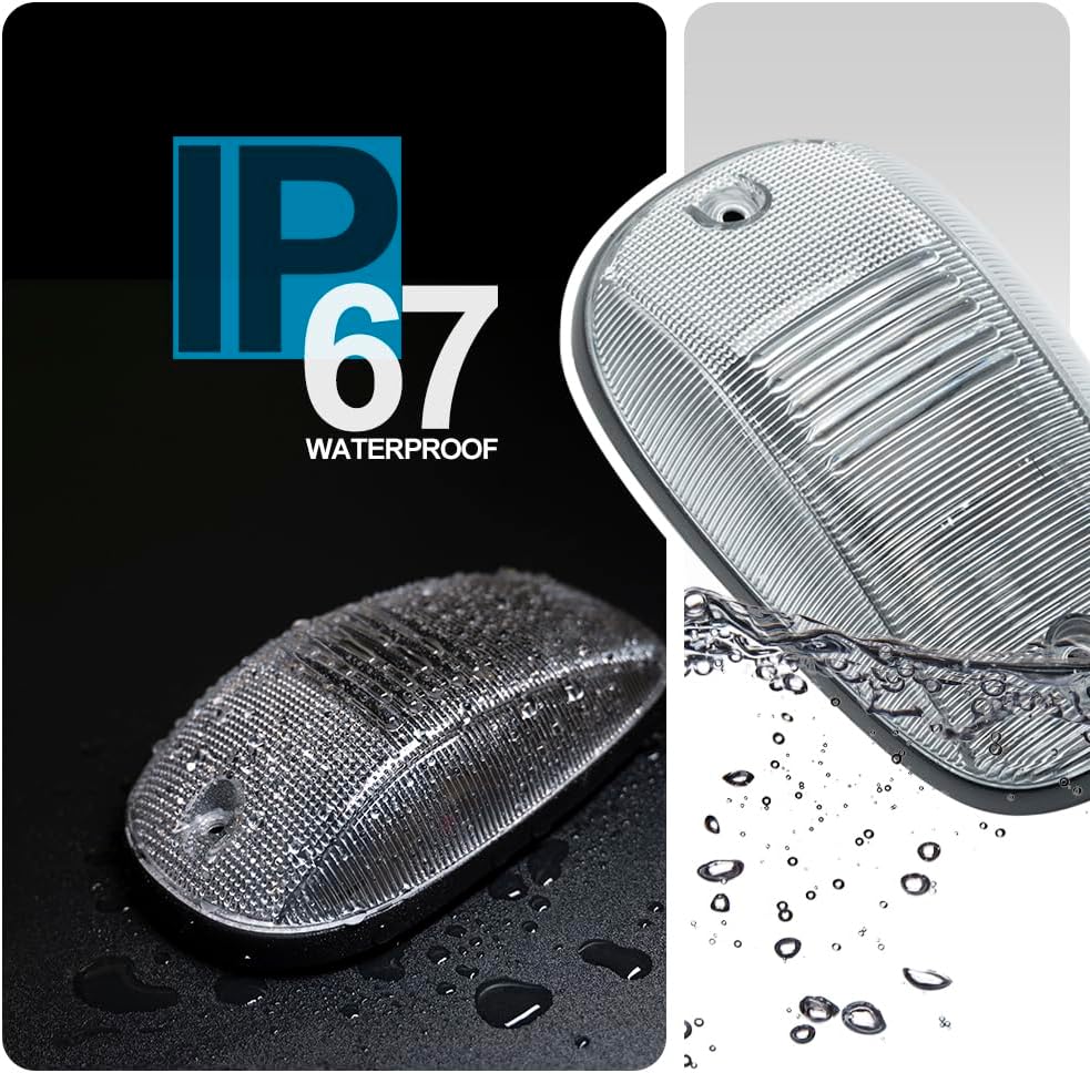 Nsautolighting 5pcs Cab Roof Light Housings for 2003-2018 Dod'ge Ram 1500 2500 Sprinter 3500 Front Top Roof Mounted Cab Light Covers OEM Style Clear Lens Cab Marker Light Housings