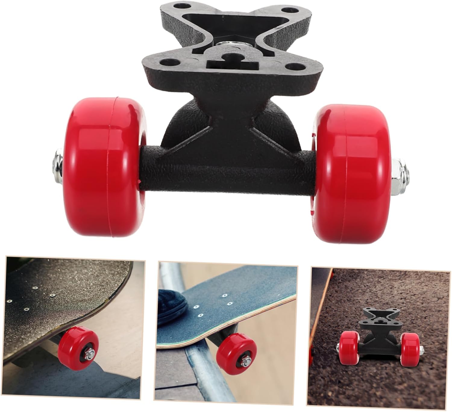 1Pair Skateboard Trucks Set with Double Wheels Easy Installation for Enhanced Stability and Balance Durable Skateboard Accessories for Replacement Wheels for Skateboards