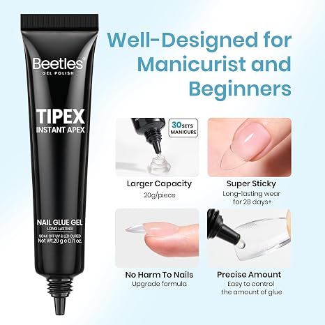 Beetles 20g Tipex Solid Nail Glue Gel Super Strong for Nail Tips