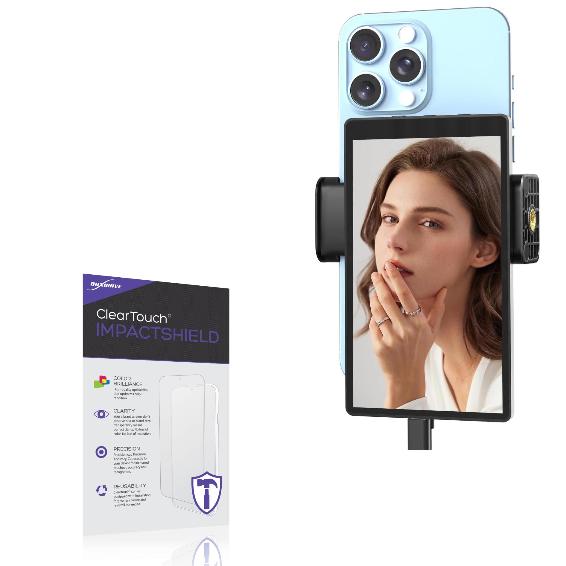 BoxWave Screen Protector Compatible With VITANO Vlog Monitor (5 in) - ClearTouch ImpactShield (2-Pack), Impenetrable Screen Protector Flexible Film