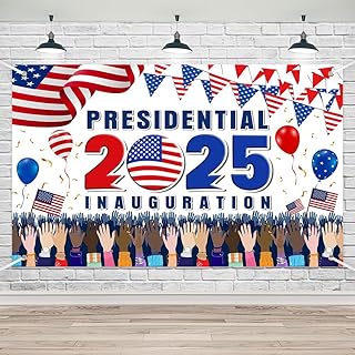 Lofaris Presidential Inauguration Banner - 70.8x43.3 Inch Red White Blue Party Banner for President’s Day Decorations, Happy Presidents Day Event and Home Decor