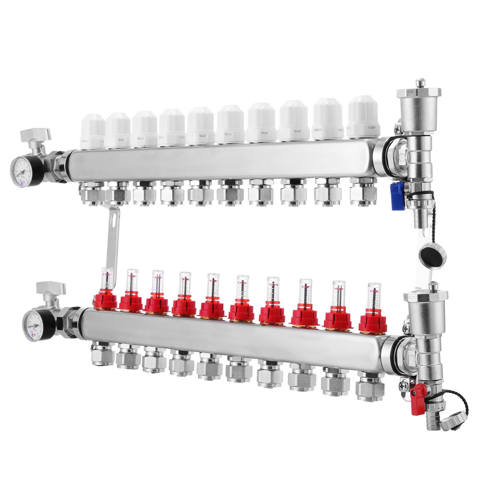 Mophorn PEX Manifold 10 Loop 1/2Inch PEX Radiant Floor Heating Set