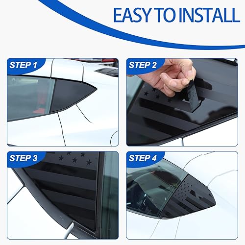 Miniatura 10 de Calcomanía de la bandera estadounidense para ventana lateral trasera, compatible con Chevrolet Corvette C8 2020-2024, calcomanía para ventana