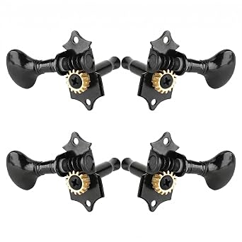 4 Strings Musical Instrument Tuning Pegs Machine Heads Parts for 4 Strings Hawaii Guitar Peg Shaft Ukulele Button Twists Black