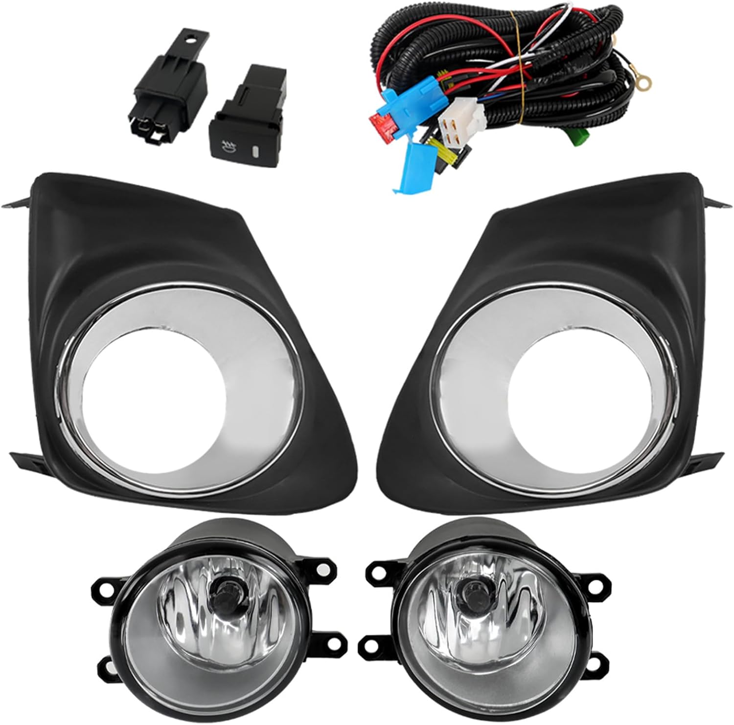 WFLNHB Front Bumper Fog Lights Replacement for 2011-2013 Toyota Corolla Driving Fog Lamps Kit 2Pack Clear Lens 81210-06071