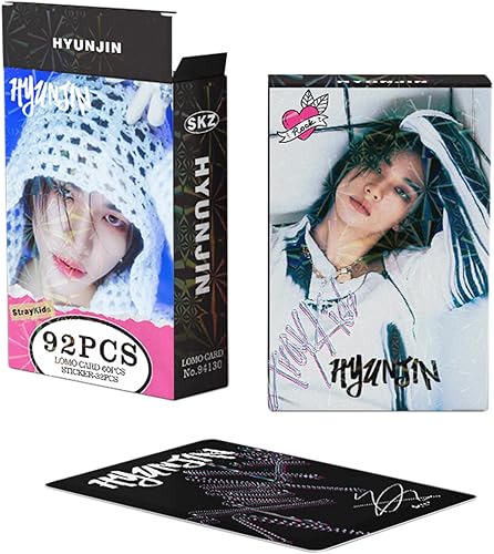 Miniatura 2 de Stray Kids - Tarjetas fotográficas SKZ Rock Star, 92 unidades, tarjetas de fotos de KPOP, regalo Lomo para niños y niñas SKZ (HyunJin)