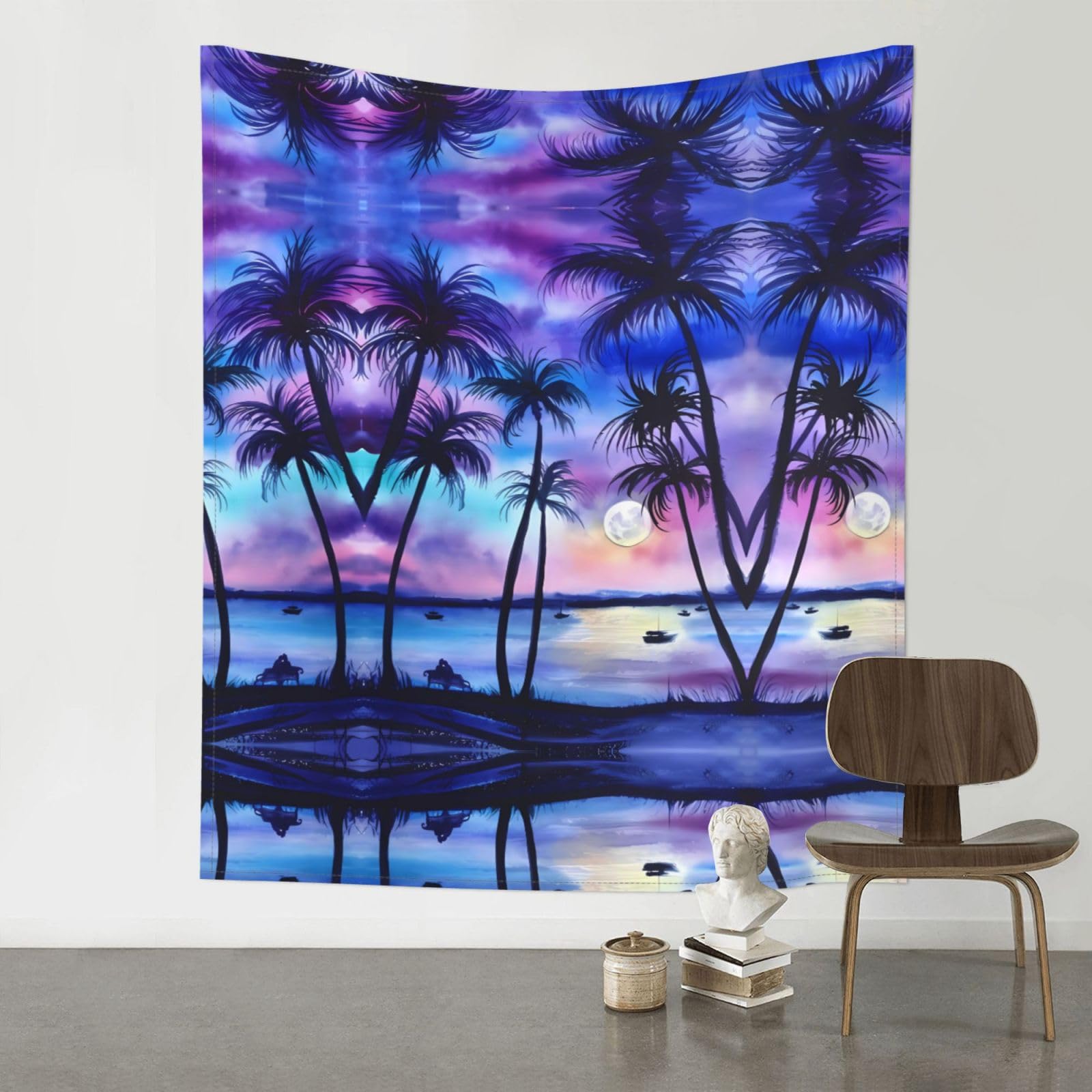 YYHHAOFA Palm Tree Pattern Prints 60x51in Wall Tapestry – Durable Polyester Throw for Dorm, Beach, & Home Decor