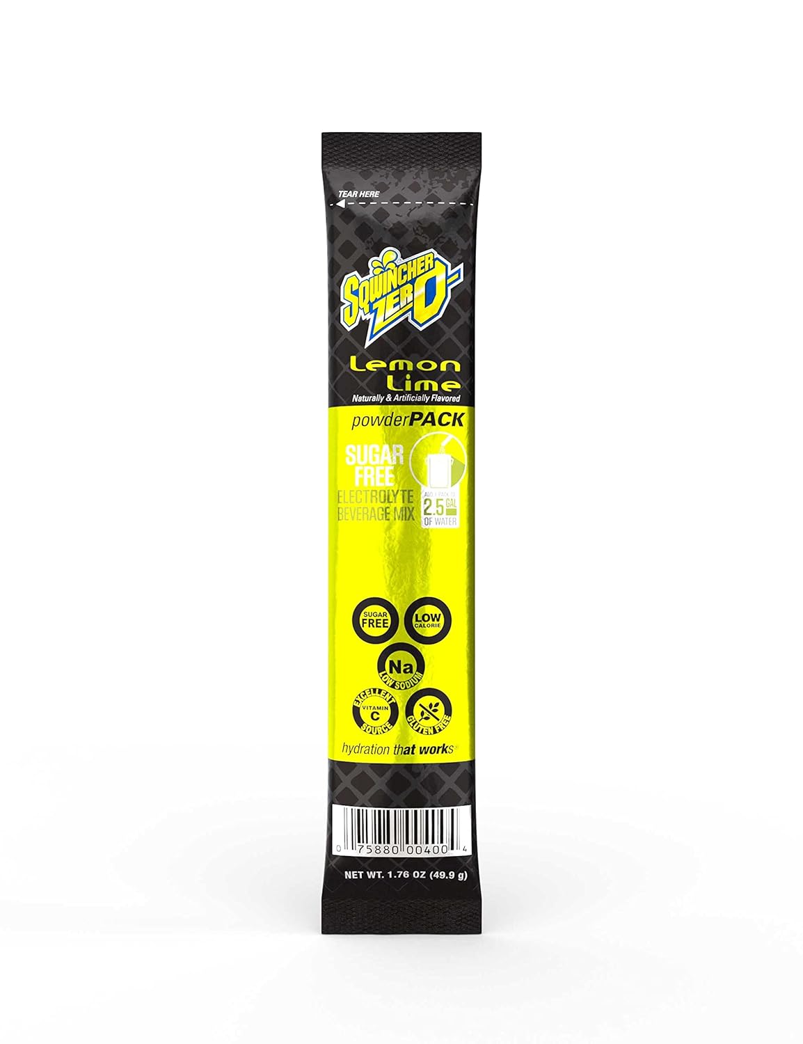 Sqwincher Zero Power Pack | Assorted Flavored | Sugar Free | Low Calorie | Low Sodium | Electrolyte Replenishment Hydration Drink Mix | Just Add to 2.5 Galons of Water | 1.76 oz (Pack of 32)