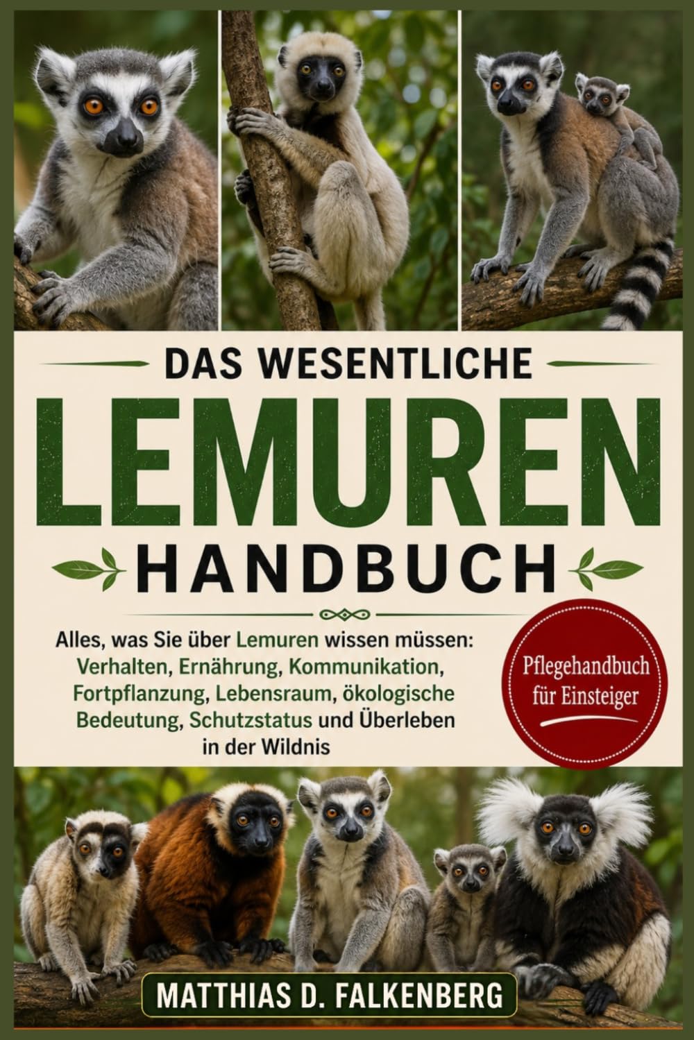 DAS WESENTLICHE LEMUREN-HANDBUCH: Alles, was Sie über Lemuren wissen müssen: Verhalten, Ernährung, Kommunikation, Fortpflanzung, Lebensraum, ... Schutzstatus und Überleben in der Wildnis