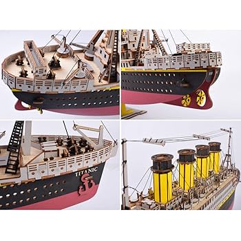 3Dパズル 大人用 - タイタニックメタル船 ウォータークラフトクルーズ Amazon | MU 3Dパズル 大人用 タイタニックモデル 造船用 LED