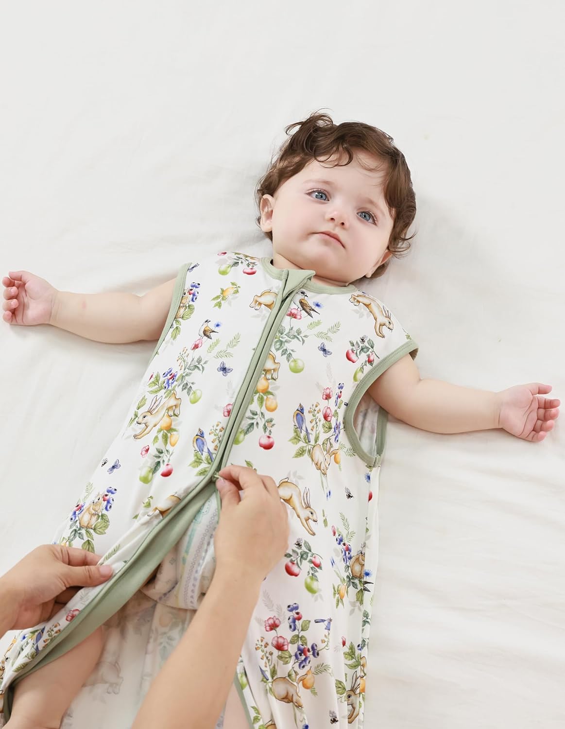 Baby Sleeveless Sleep Bag Newborn Sleep Sack 1.0 TOG Boys Girls Sleeping Sack Unisex Rayon Wearable Blanket