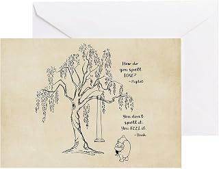 CafePress Winnie The Pooh ~ How Do You Spell Love? Folded Greeting Card Glossy