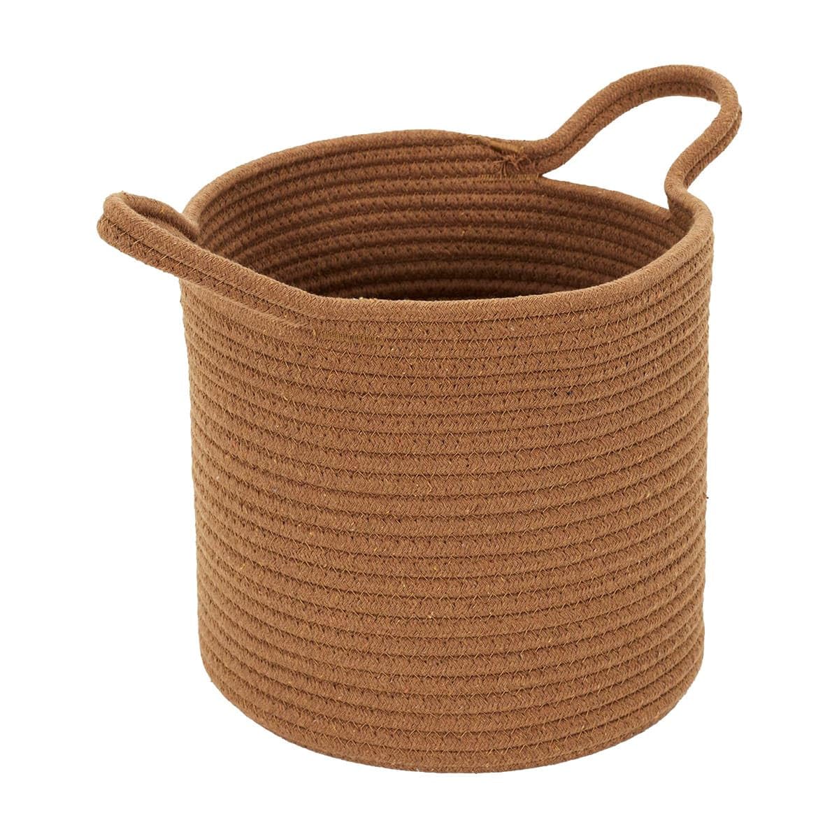AltoBuy Lot de 3 Paniers Tressés Terracotta Marron et Blanc Crème - Brenda