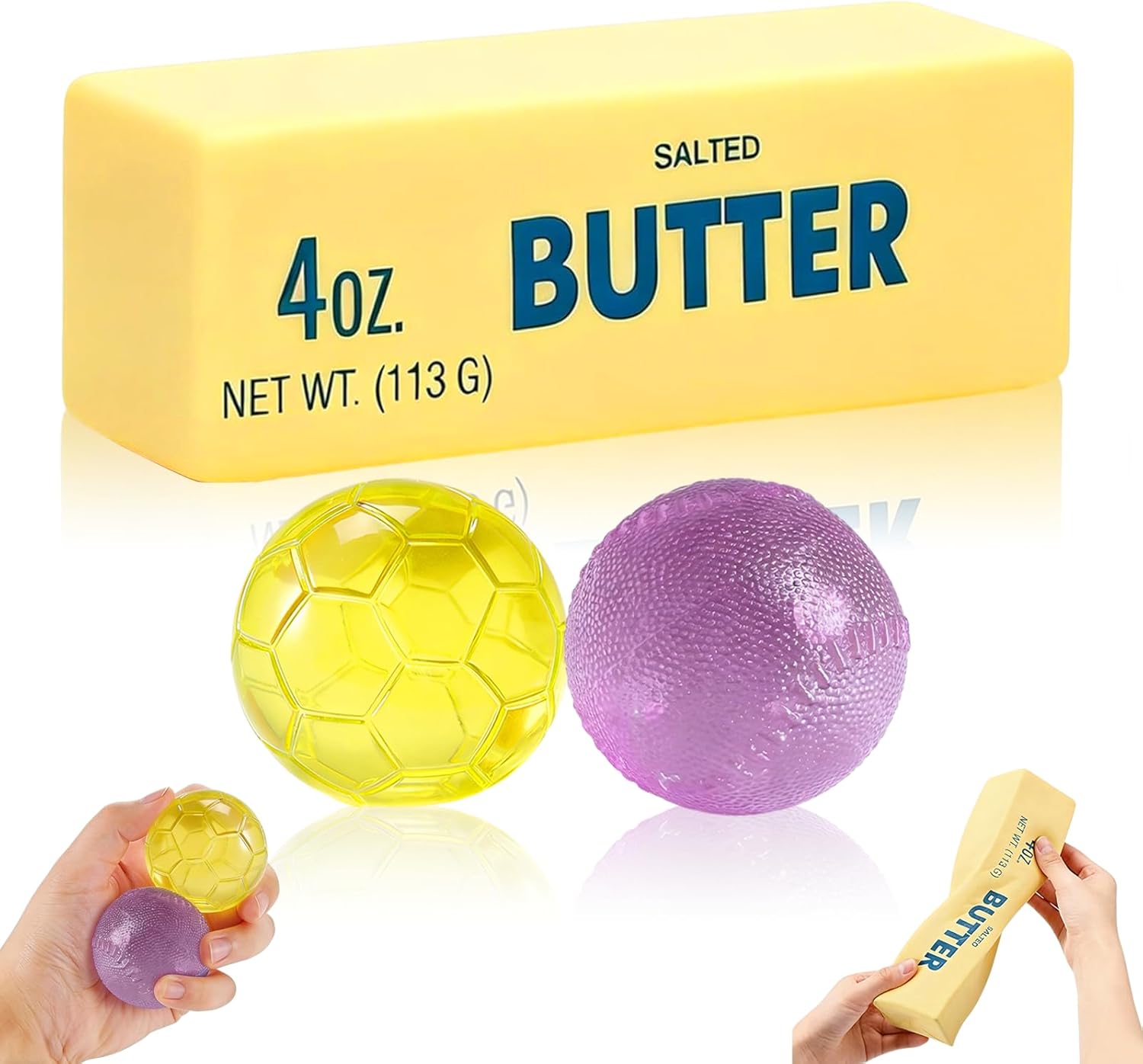 3pcs Butter Squishy Toy, Slow Rising Squishy, Butter Stick, Stress Relief & Relaxing Fidget Toys for Kids & Adults, Perfect for Christmas, Party, Birthday Gifts