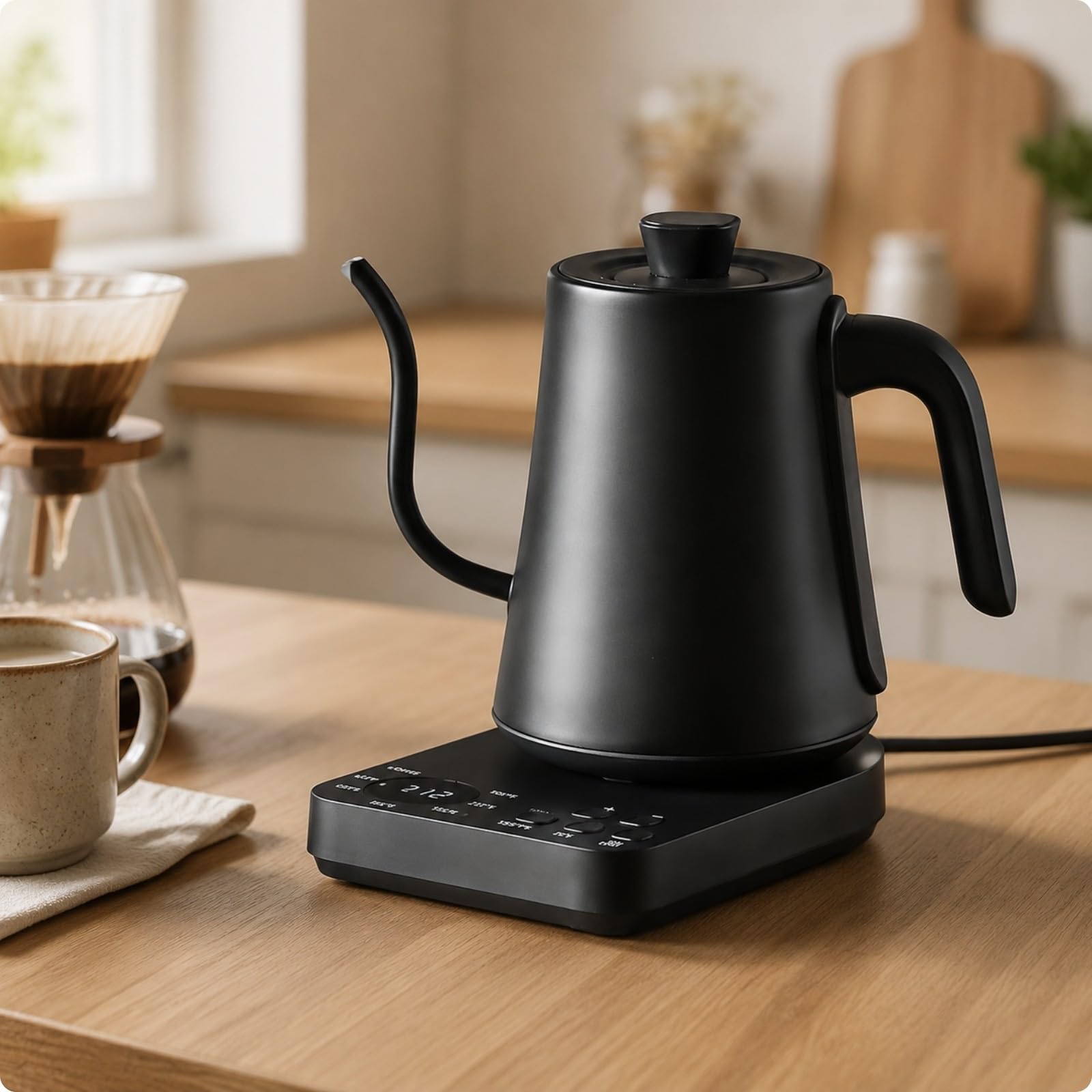 Yajuyi Hervidor Eléctrico Cuello Cisne Resistente Al Óxido Hervidor Eléctrico Acero Inoxidable Compacto para Eniastas l Café