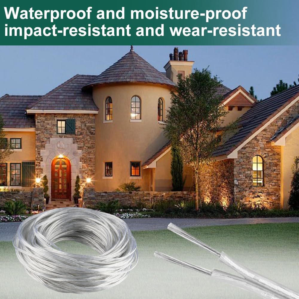 ZoZoMaiy Câble Électrique 2 Fils Transparent 15 M - 28 AWG - Cuivre Étané - Pour LED, Lampes, Décoration