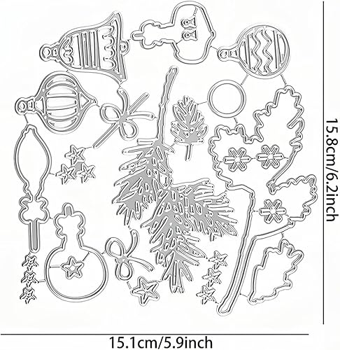 Miniatura 3 de Juego de sellos y troqueles de felicitación de Navidad para hacer tarjetas, sellos transparentes y troqueles de corte de metal para álbumes de