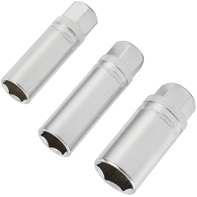 Soquete magnético para vela de ignição OEMTOOLS 22891, encaixe de 9,5 mm (3/8 pol.), 6 pontos profundos, kit com 3 peças