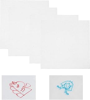 DreaModes 水に溶ける刺繍シート 貼らない 刺繍下地シート シール 刺繍下地用シート 4枚 25*25cm ミシン 接着芯 接着芯 シート 刺繍用下絵シート 下絵シート スマプリ 刺繍シート 水に溶ける図案転写シール 貼らない刺繍シート 水溶性シート ミシン 転写シート 使いやすい ハンドメイド