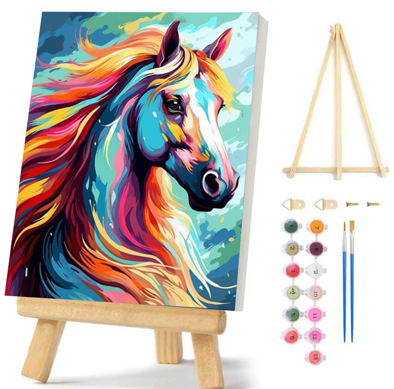 Qianbaiuk Malen Nach Zahlen Erwachsene,Malset mit Rahmen,DIY Handgemalt Ölgemälde Kit für Anfänger und Erwachsene,Malen nach Zahlen für Kinder,Geschenk Home Haus Deko (20x30cm)