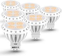 ALIDE 3W MR11 LED Bulbs 12V GU4 Base, 20W-35W Halogen Replacement, 2700K Warm White Low Voltage Landscape Lights, 6 Pack