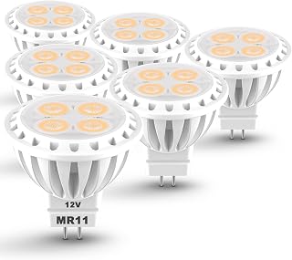 ALIDE 3W MR11 LED Bulbs 12V GU4 Base, 20W-35W Halogen Replacement, 2700K Warm White Low Voltage Landscape Lights, 6 Pack