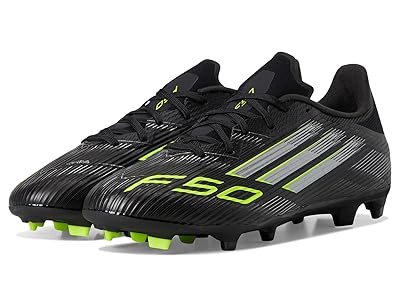 adidas F50 League Firm Ground Soccer Cleats Soccer Shoes Black/Iron Metallic/Lucid Lemon : Men