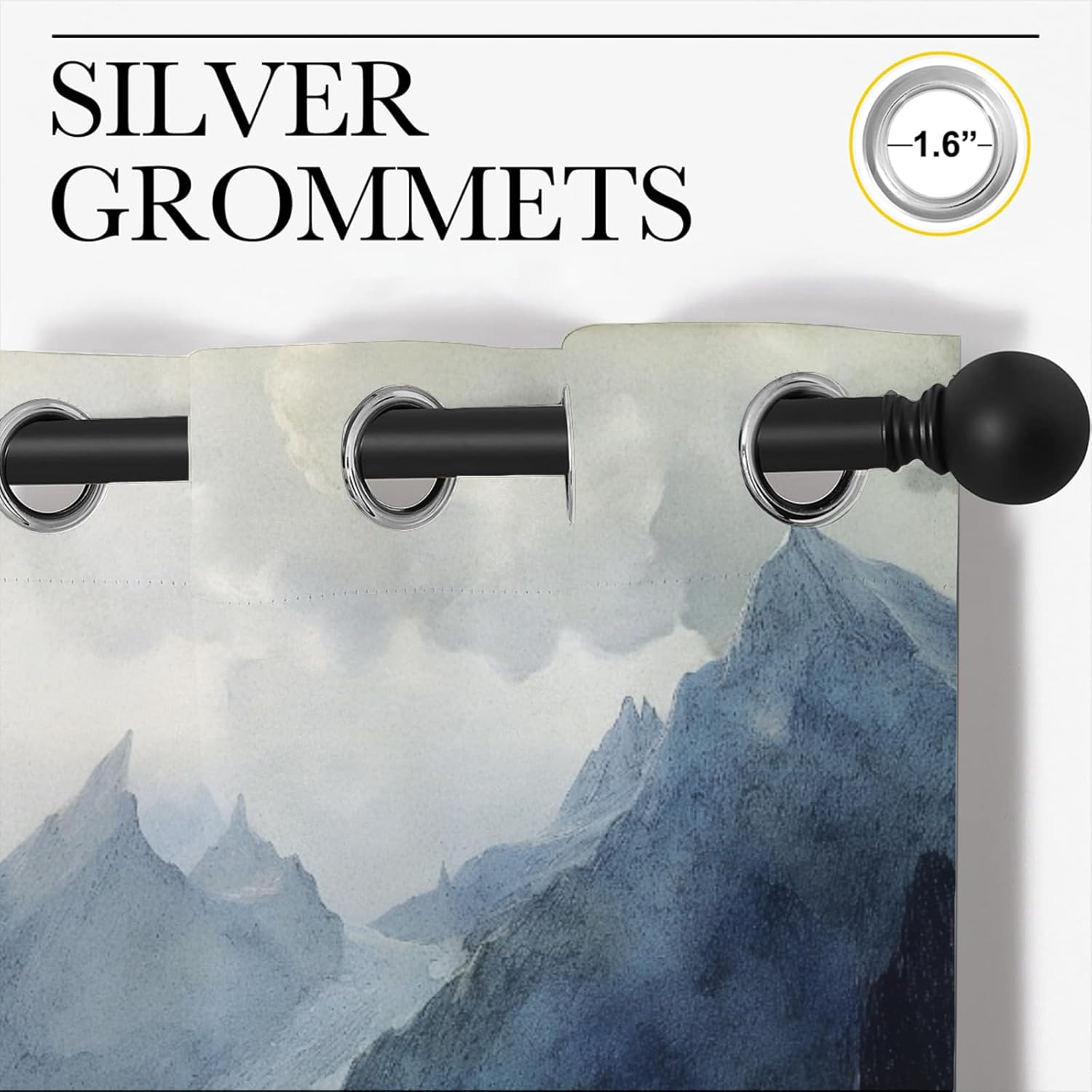 Dragon Blackout Curtains for Boys Girl Bedroom Home Decor, Fantasy Magic Animal Mountains Retro Style Thermal Insulated Grommet Darkening Living Room Window Drapes, 84 x 63 inch