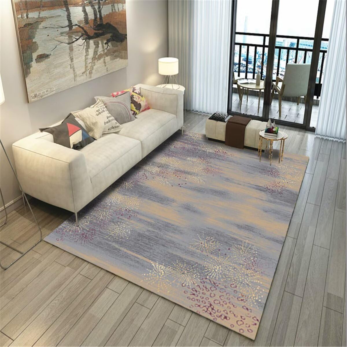 Tapis Moelleux Grand Salon pour une Ambiance Douce et Colorée