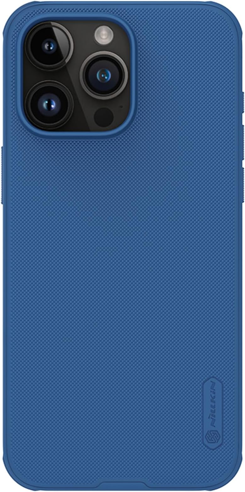 Case for Apple iPhone 15 Pro Max (6.7" Inch) Super Frosted Shield Pro Hard Back Soft Border (PC + TPU) Shock Absorb Cover Raised Bezel Camera Protect PC Without Logo Cut Blue Color