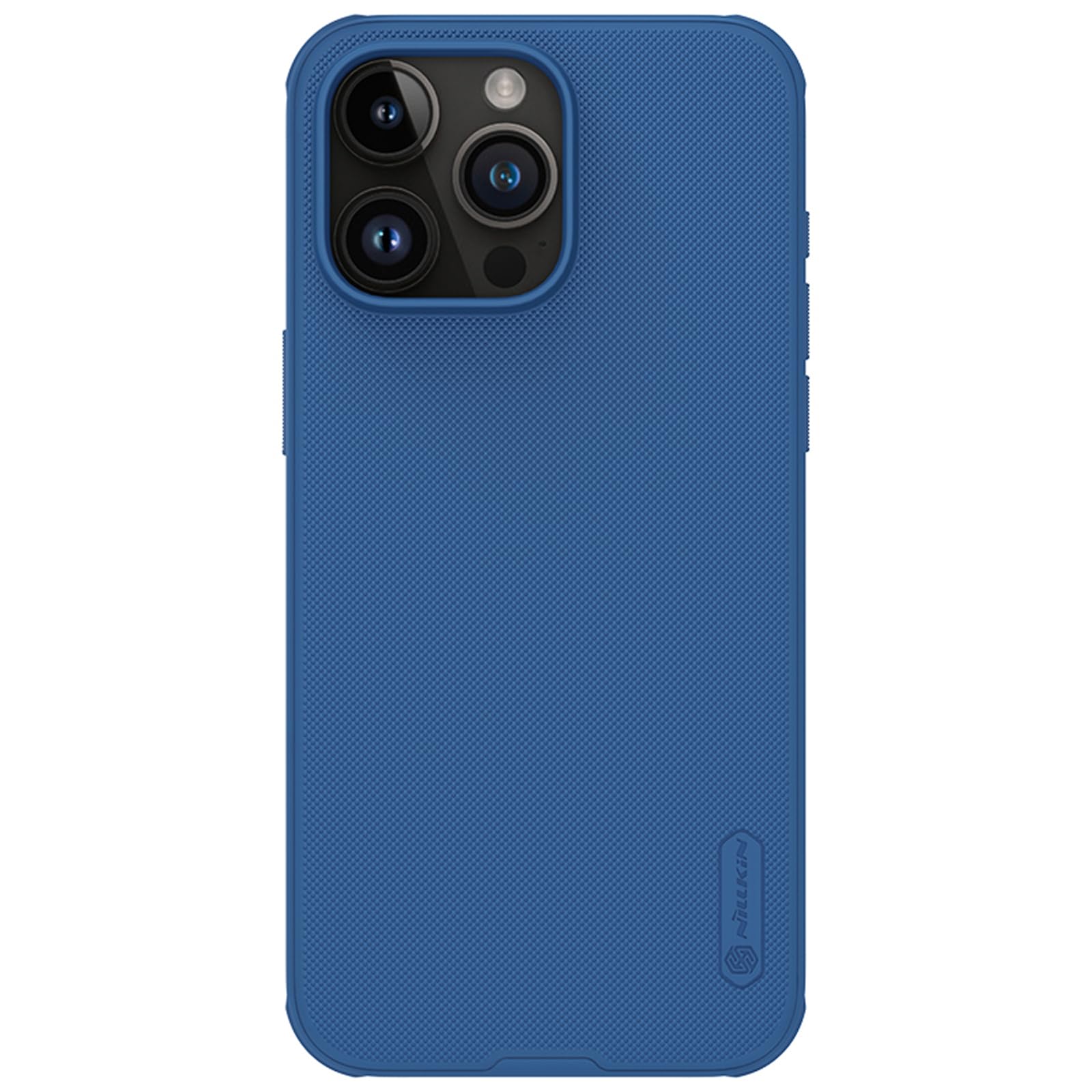 Nillkin Case for Apple iPhone 15 Pro Max (6.7" Inch) Super Frosted Shield Pro Hard Back Soft Border (PC + TPU) Shock Absorb Cover Raised Bezel Camera Protect PC Without Logo Cut Blue Color