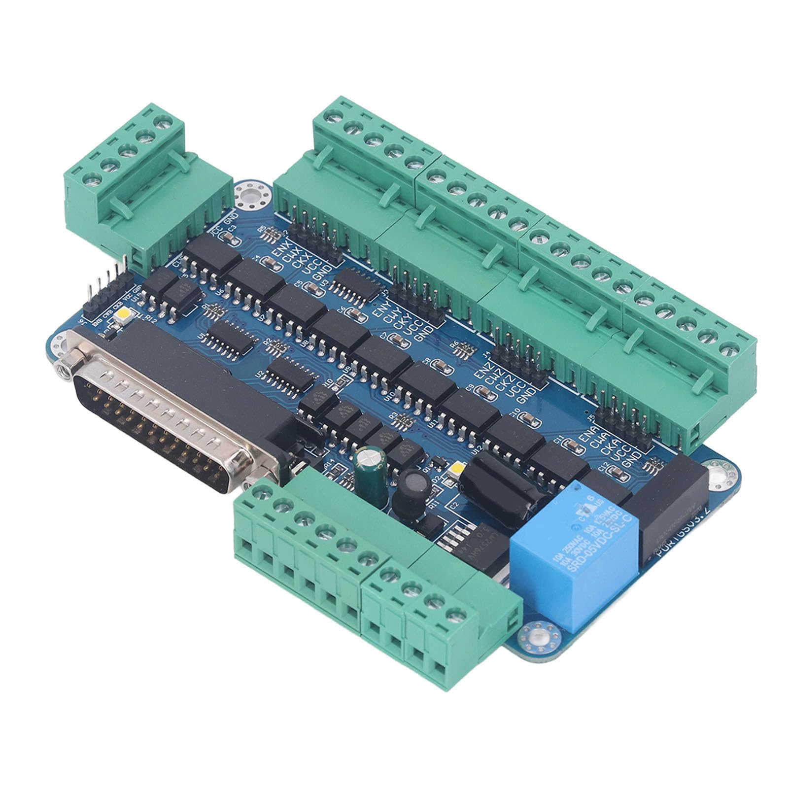 Scheda controller motore passo-passo CNC, scheda breakout a 5 assi con accoppiatore ottico ad alta velocità - Distribuzione interfaccia porta parallela per driver passo-passo,