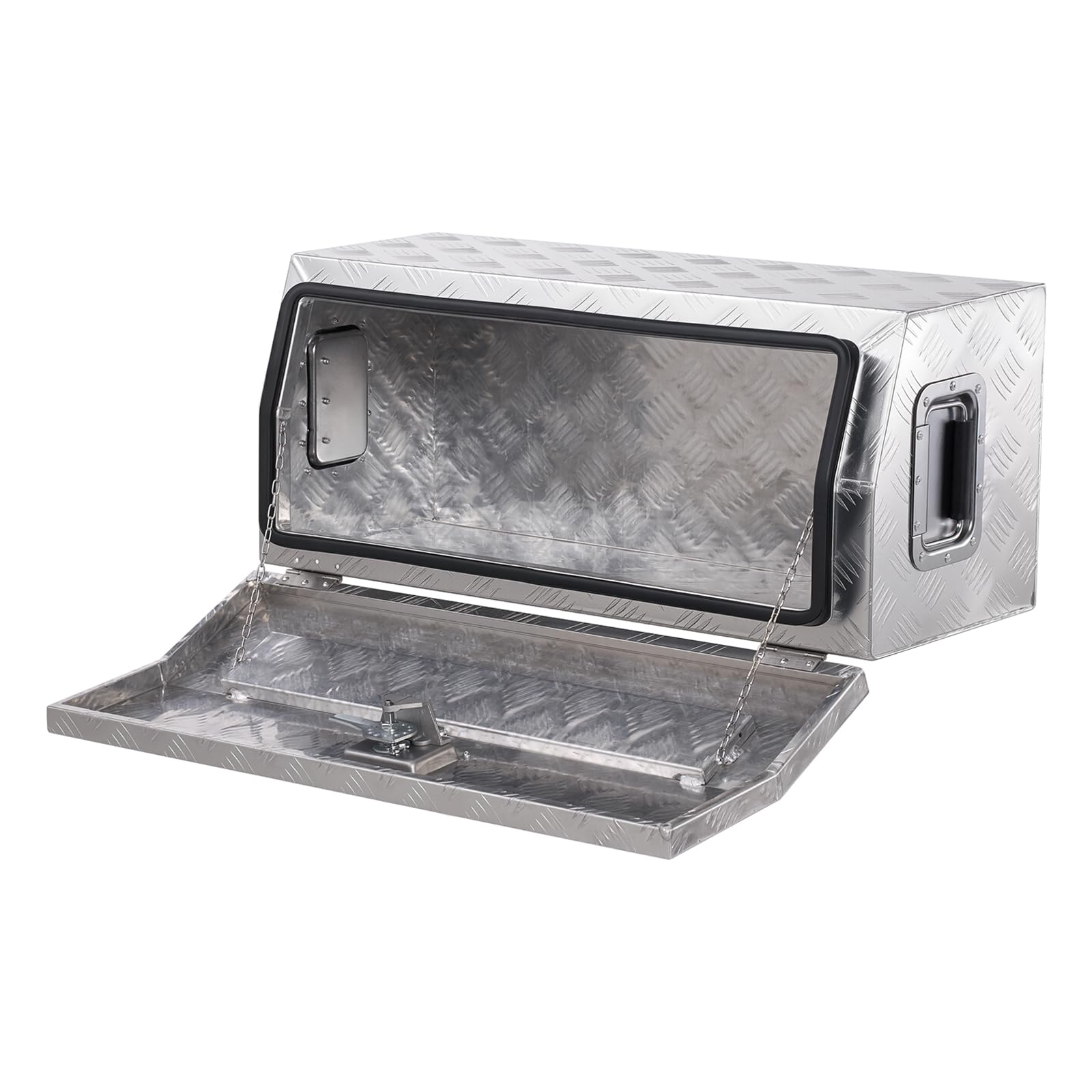 VEVOR Cassetta Portautensili in Alluminio per Cassone di Camion, con Maniglia Laterale e Chiavi a T, Organizzatore per Rimorchi, Camper, Struttura 76,2 x 330,2 x 330,2 mm, Argento