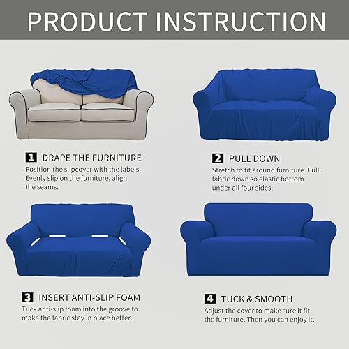 Miniatura 403 de Easy-Going - Funda elástica para sillón, 1 pieza, suave, con parte inferior elástica, protector de muebles para niños y mascotas, tela jacquard