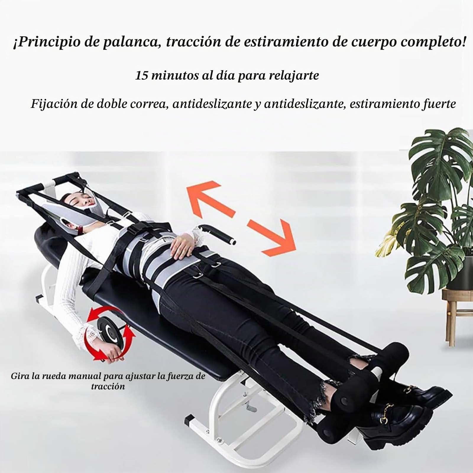 Cama de Tracción Cervical y Lumbar Corrector de Postura de la Columna Vertebral Camilla Lumbar Banco de Estiramiento Cervical y Lumbar para Aliviar el Dolor y Descomprimir la Columna Bed width 36cm