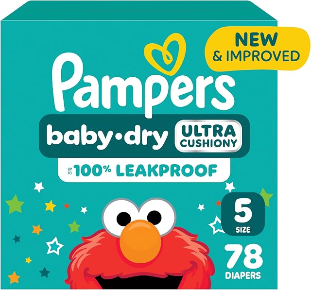 Pampers Couches sèches pour bébés - Taille 5, 78 Compte, couches jetables absorbantes