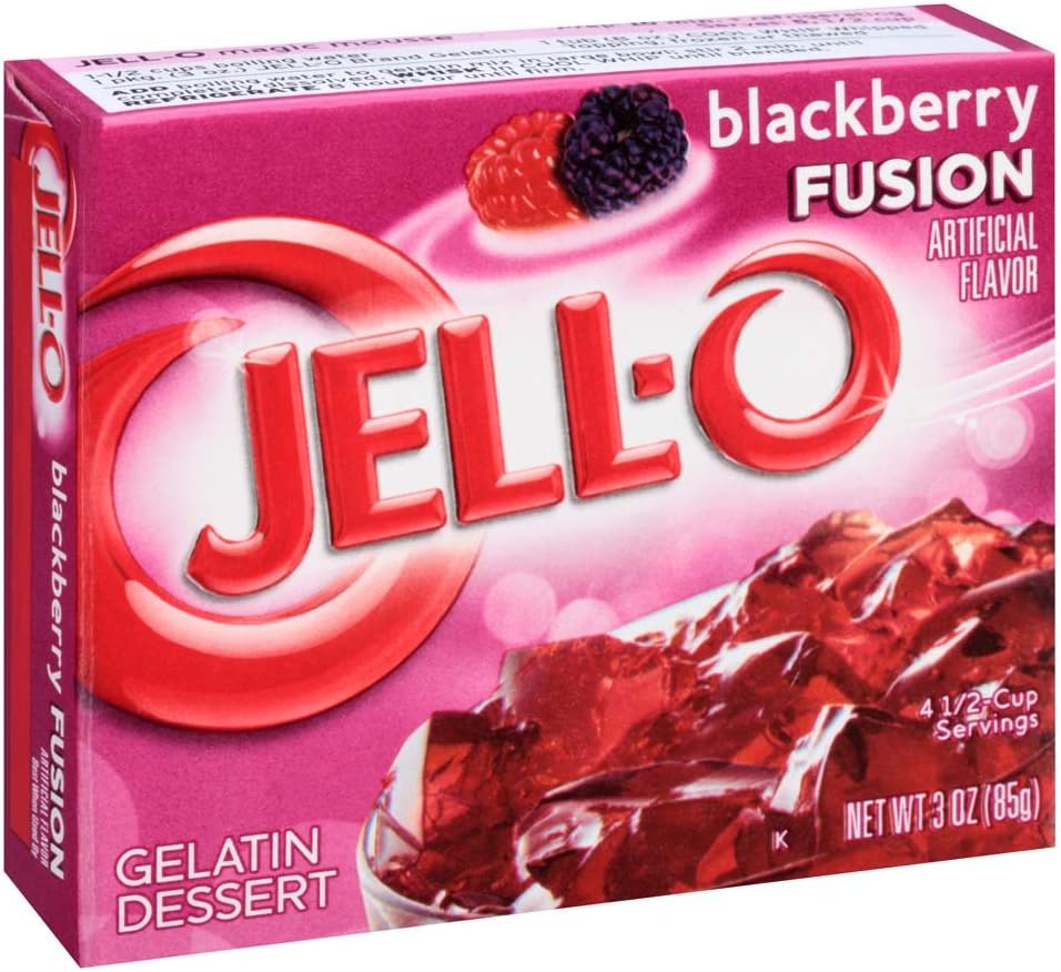 Jell-O Blackberry Fusion Gelatin Mix 3 Ounce Box