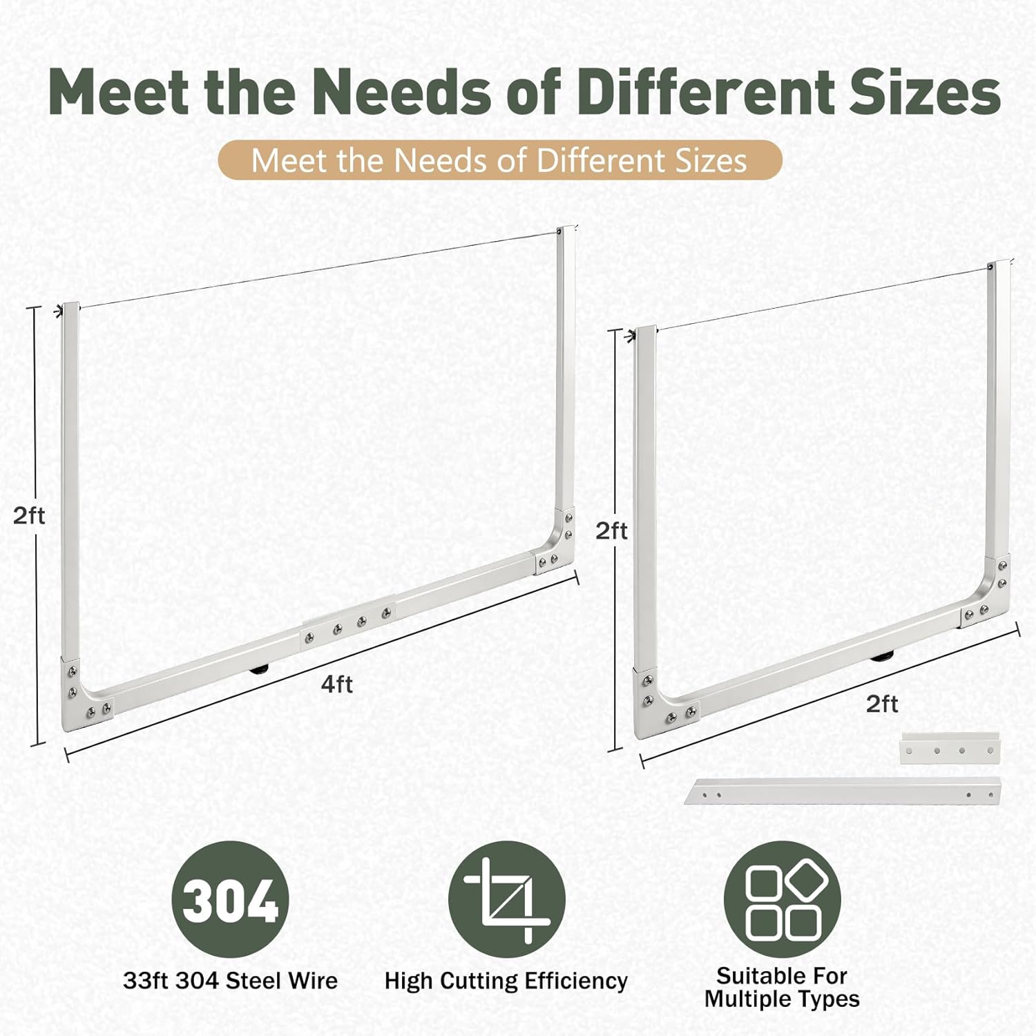 4-Foot hot Wire Foam Bow Cutter, Adjustable to 2 feet, Large hot Wire Foam Cutter Adjustable Temperature Power Supply, with 33-Foot Cutting Blades, Hot Wire Foam Factory for Styrofoam/EIFS/XPS/EPS