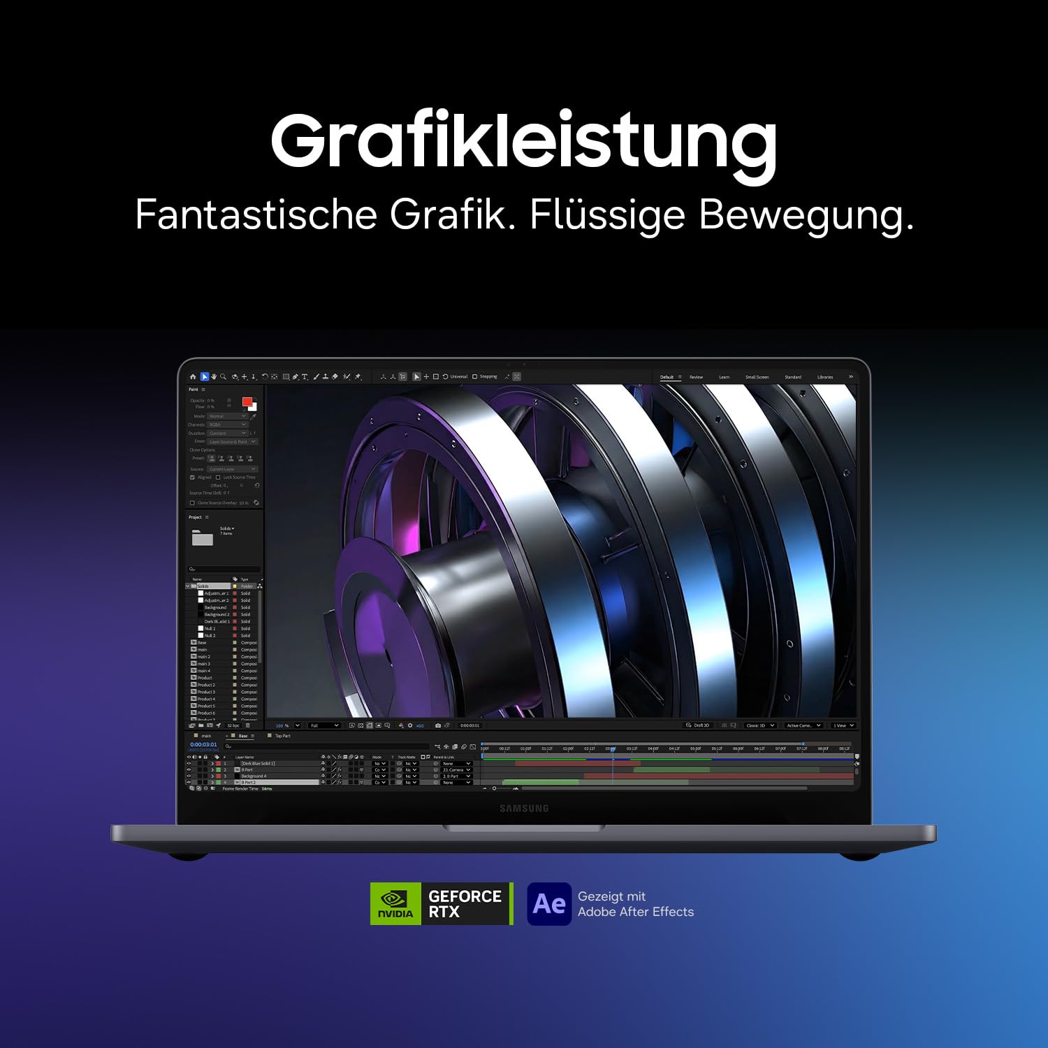 Samsung Galaxy Book6 Ultra 16 Zoll – AI Laptop mit Intel Core 7 Prozessor, 32 GB RAM, 512 GB SSD, NVIDIA RTX 5060, Touchscreen Display, Gray, 3 Jahre Herstellergarantie [Exklusiv bei Amazon]