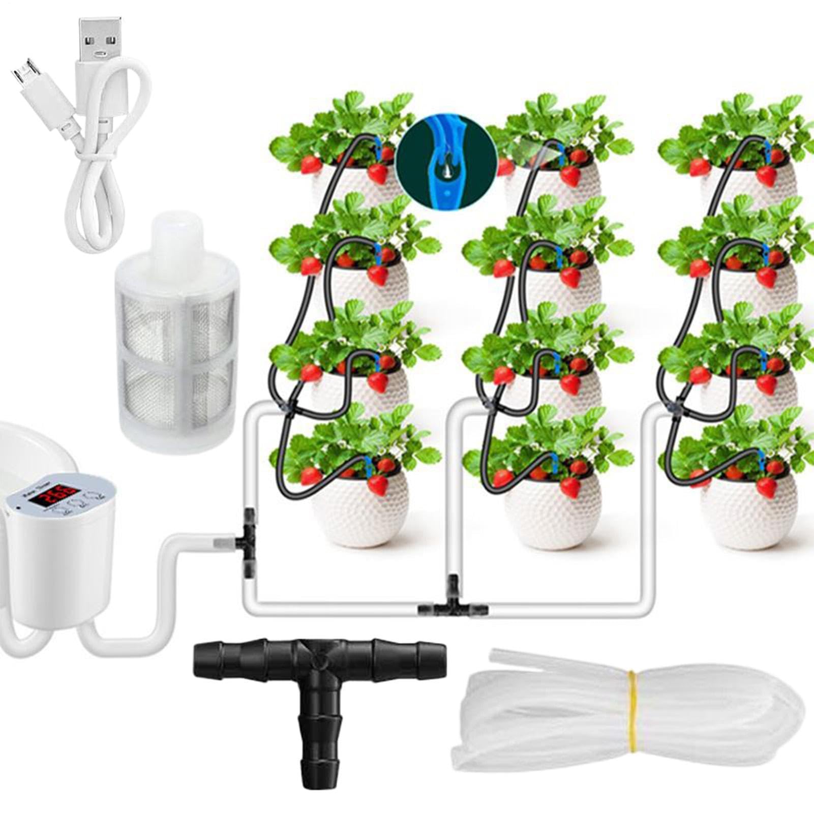 Kit Di Irrigazione A Automatico Accessorio Irrigazione Giardinaggio con | dispositivi di irrigazione per piante da vacanza Serra Balcone Giardino Cortile Vacanza Ufficio Casa