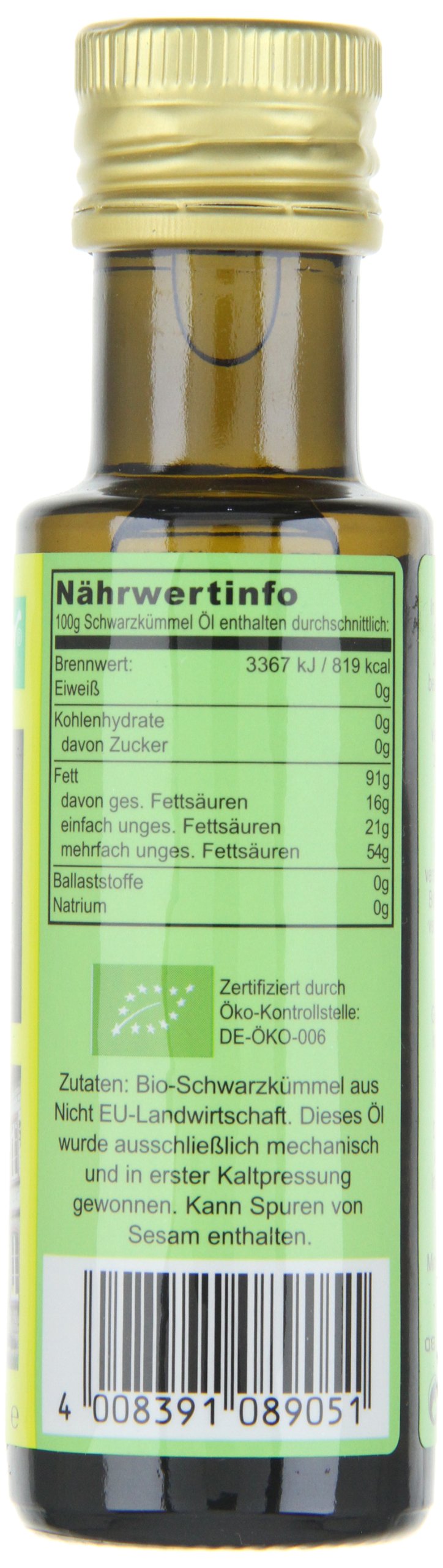 Seitenbacher Bio olejek z czarnuszki I pierwsze tłoczenie I tłoczony na zimno I natywny I (1 x 100 ml)