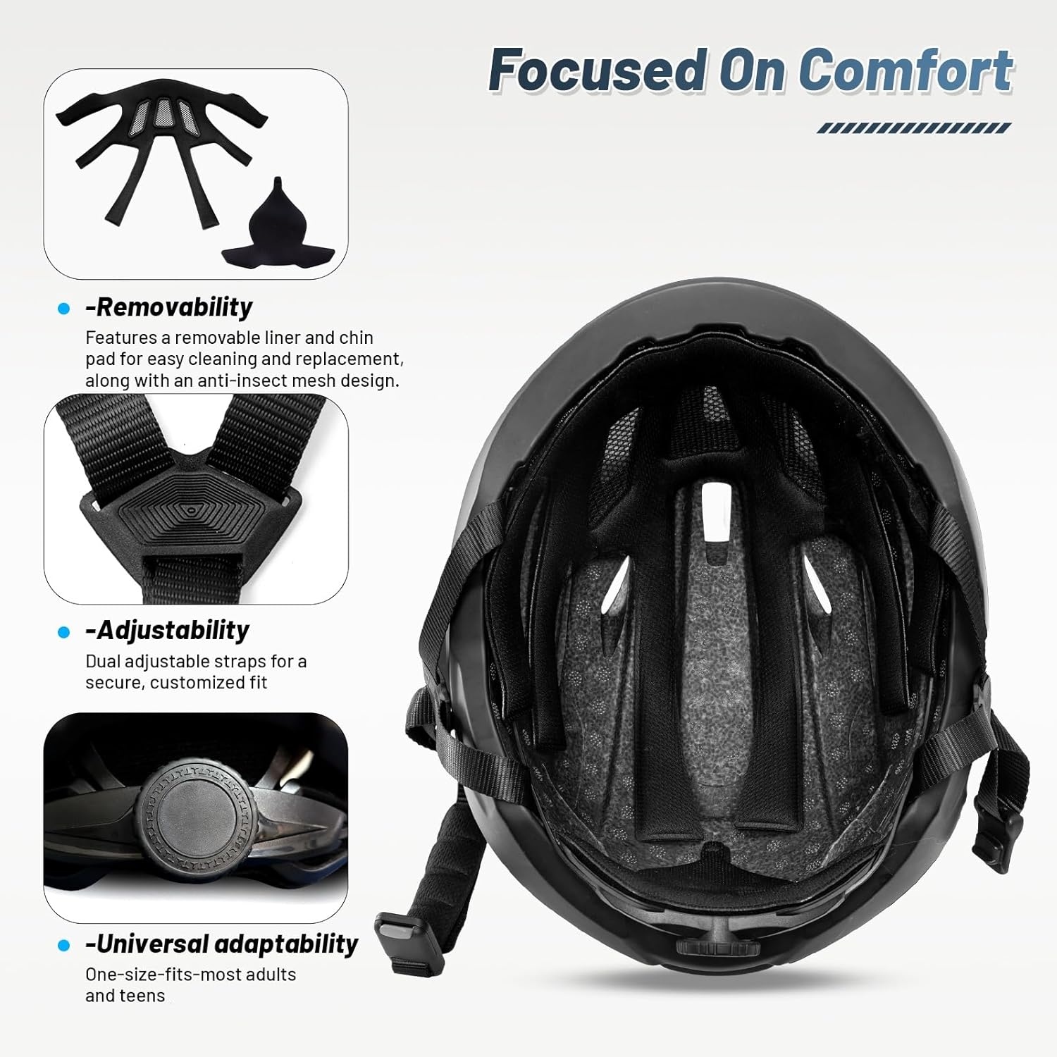 Adult Cycling Bike Helmet, OnBros Lightweight Unisex Bicycling Helmets for Men and Women, Adjustable Fit CPSC Certified Bicycle Helmet - Image 5