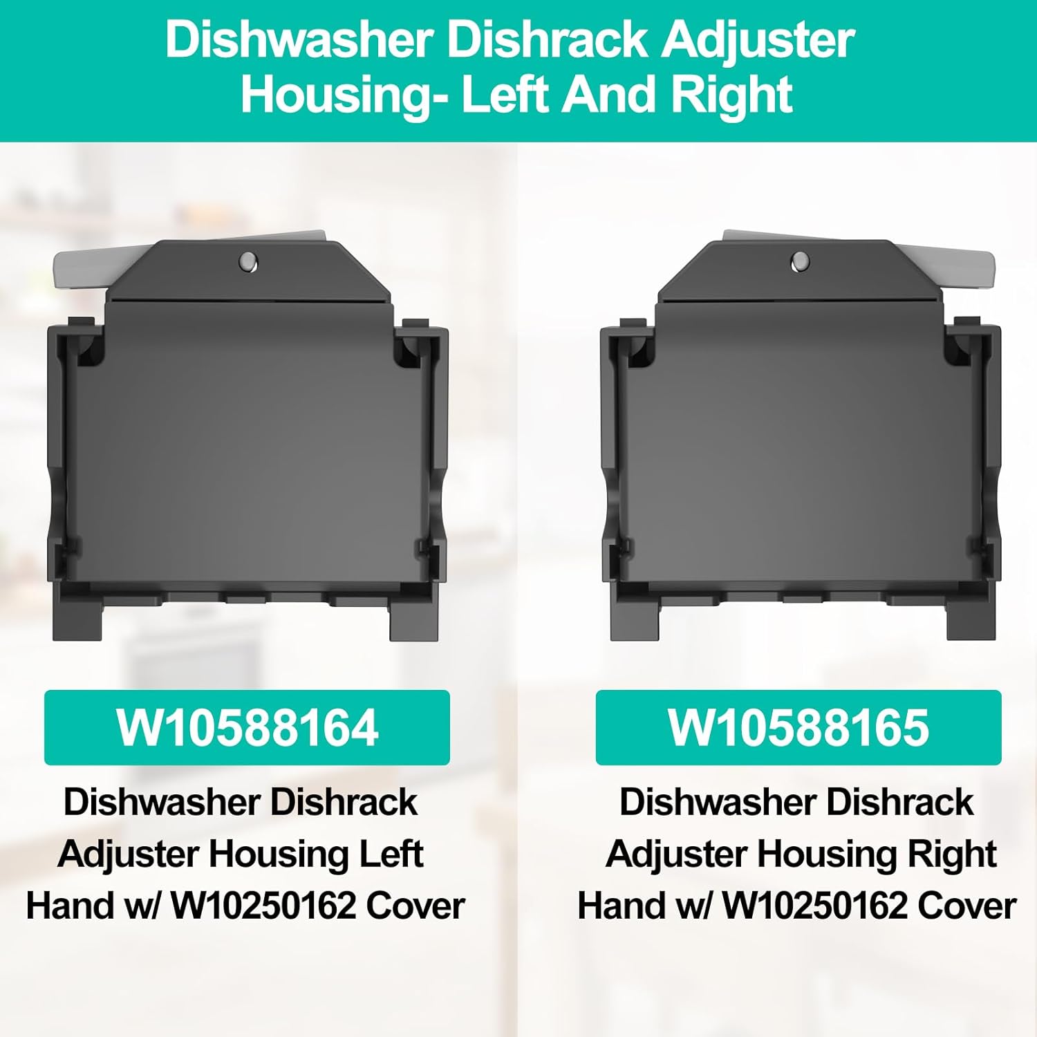 Upgraded W10350375 Dishwasher Top Rack Adjuster Parts & W10588164 W10588165 Dishwasher Rack Adjuster Housing for Whirlpool WDT730PAHZ0, WDT750SAHZ0, Fit Kenmore Kitchenaid Dishwasher Parts Upper Rack