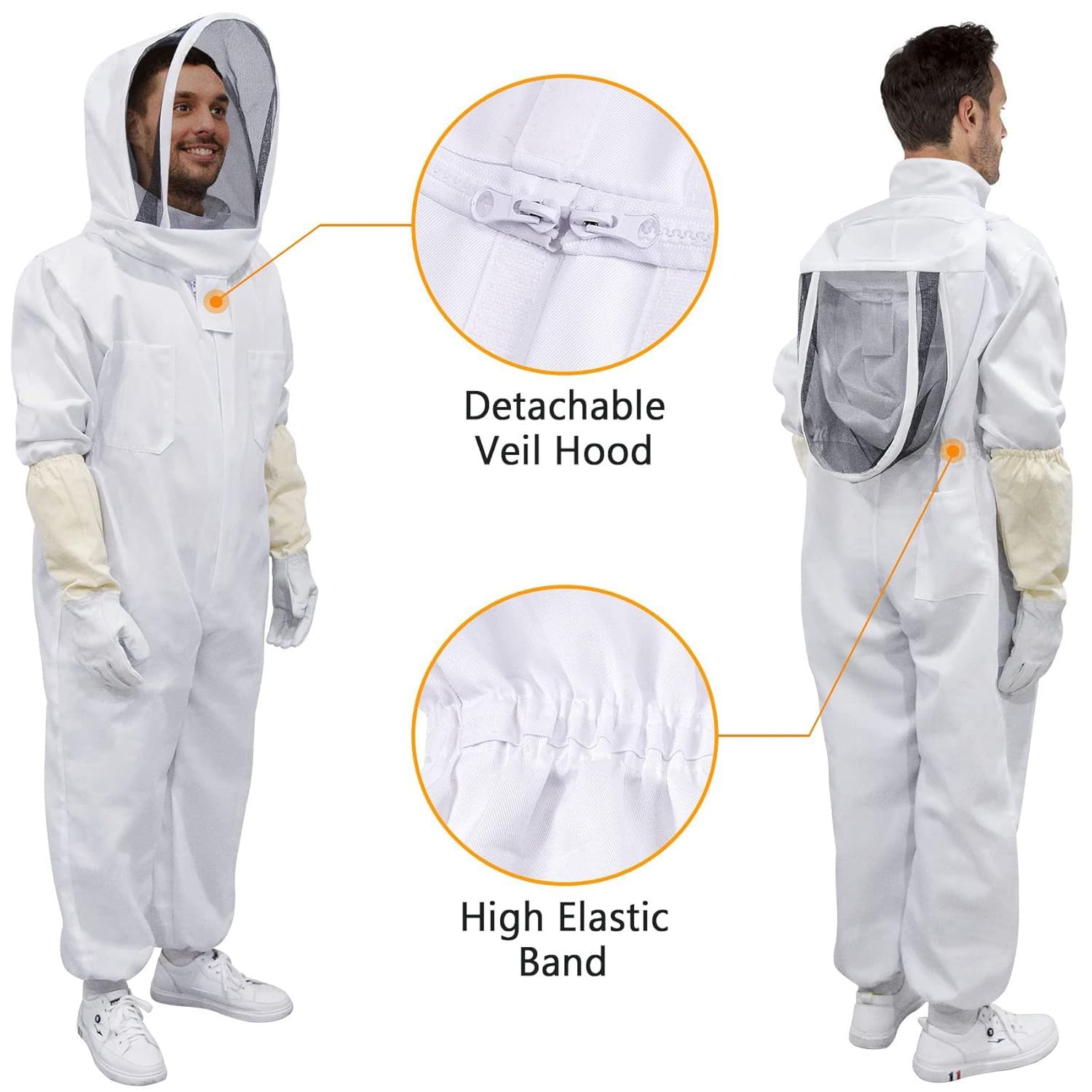 mono apicultor profesional mujer y hombre con apicultura guantes Bee Suit (L)