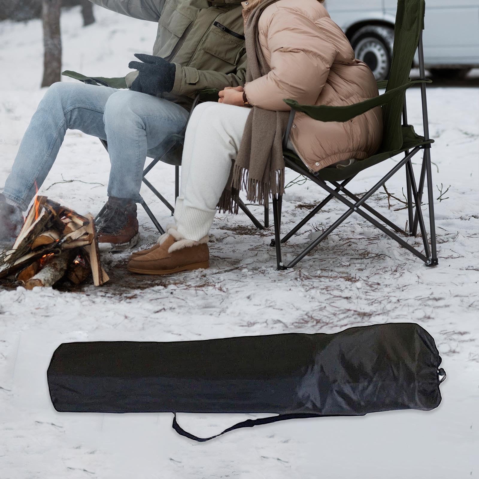 Bolsa de Transporte para Silla de Camping Funda de Repuesto Saco de Almacenaje Y Bolsa Portátil con Costuras Reforzadas Adecuado para Pesca Y Caza, Negro