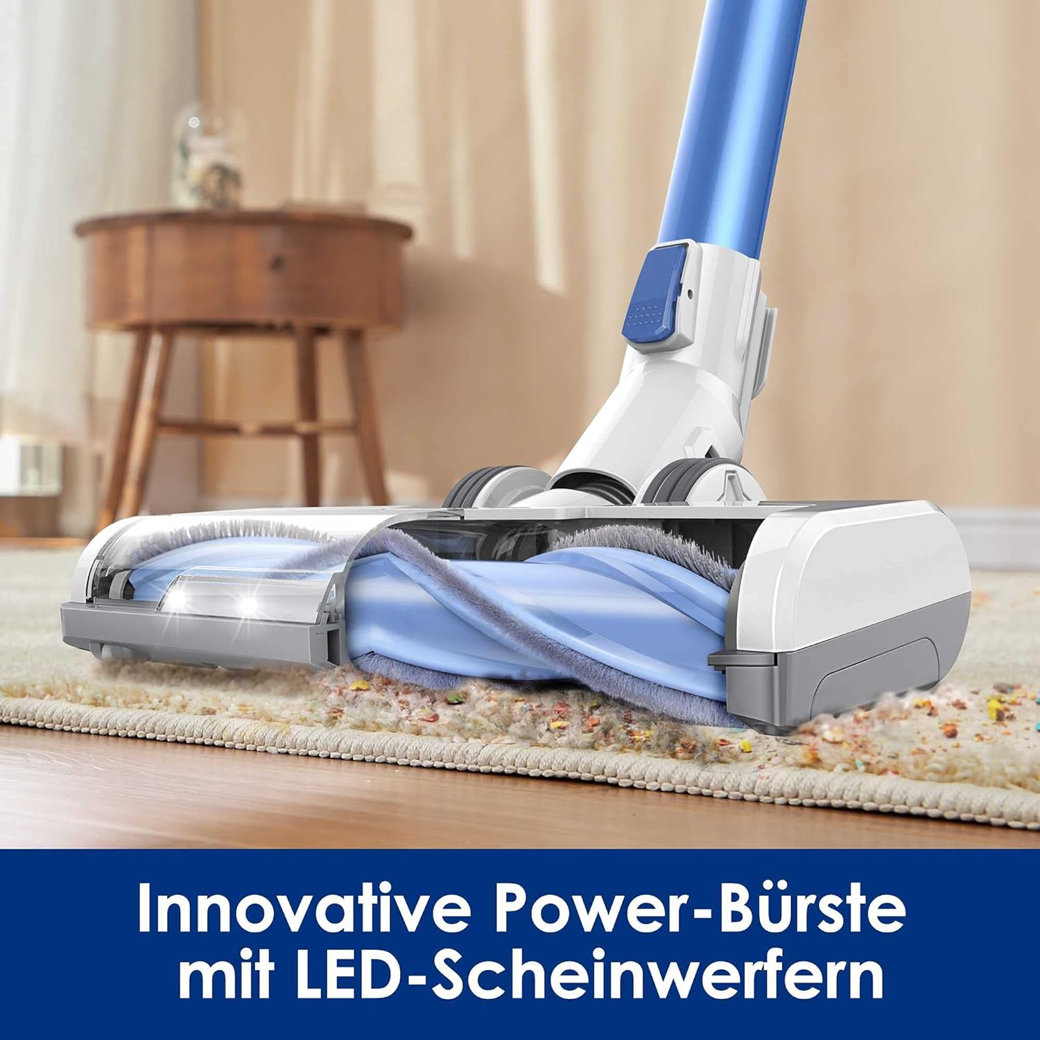 Tineco A10 Hero LED power brush cleaning under furniture