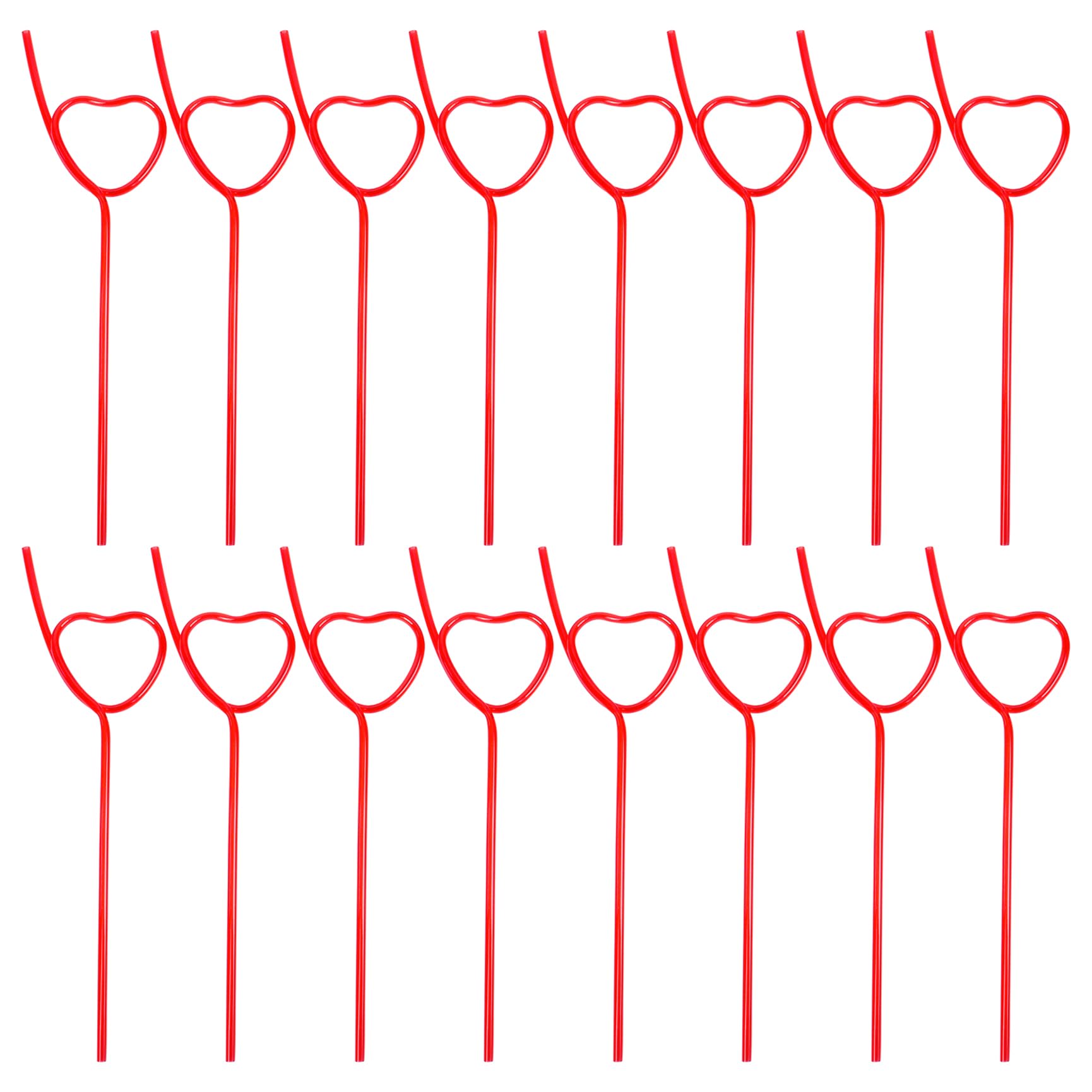 30Pcs Heart Straws Party Straws Red Drinking Straws Silly Straws for Bachelorette Bridal Shower Wedding Engagement Valentine's Day Party Supplies